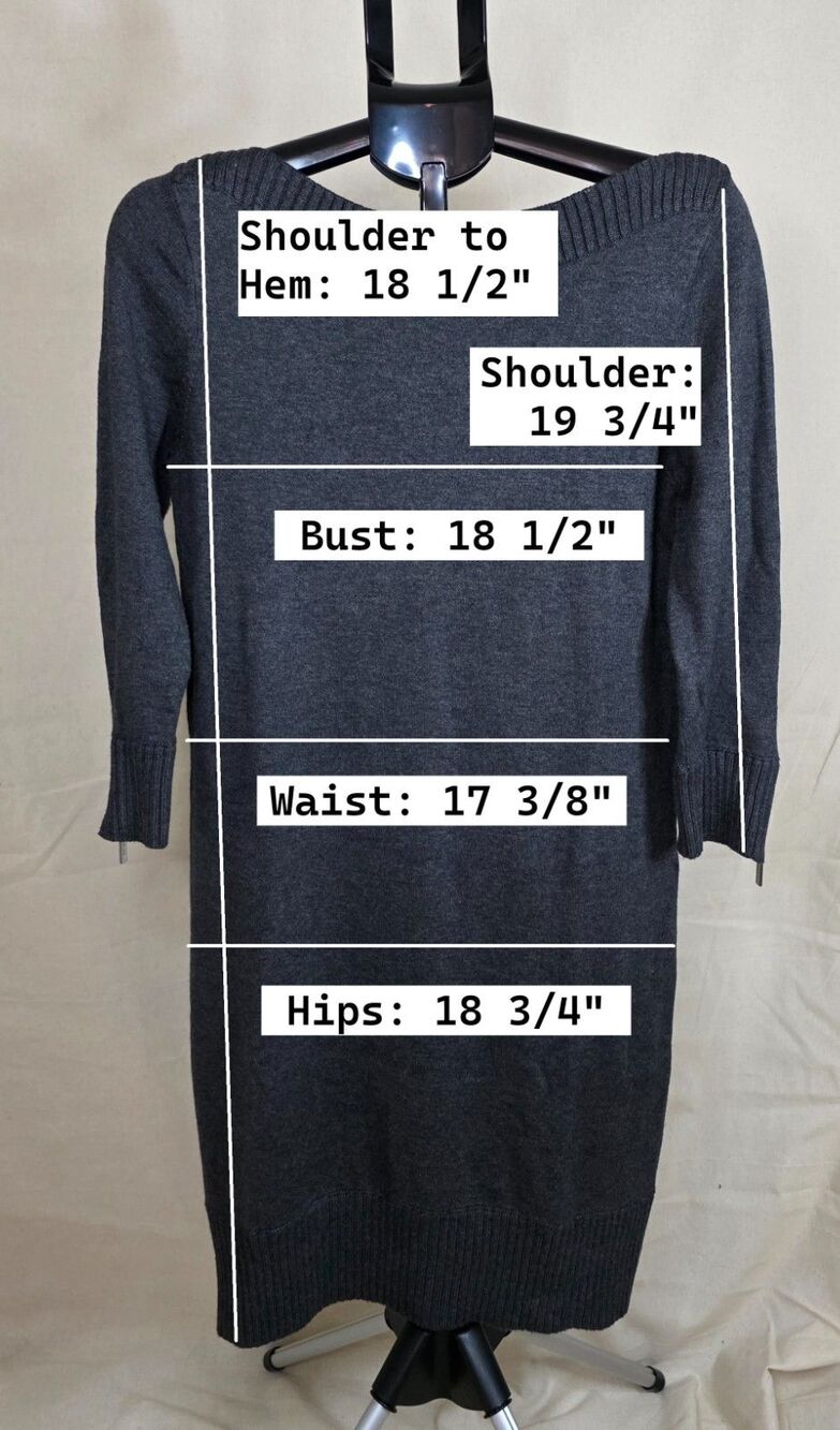 Michael Kors | Dark Gray Sweater Dress | Boatneck | Zip Detail | Medium - Picture 3 of 10